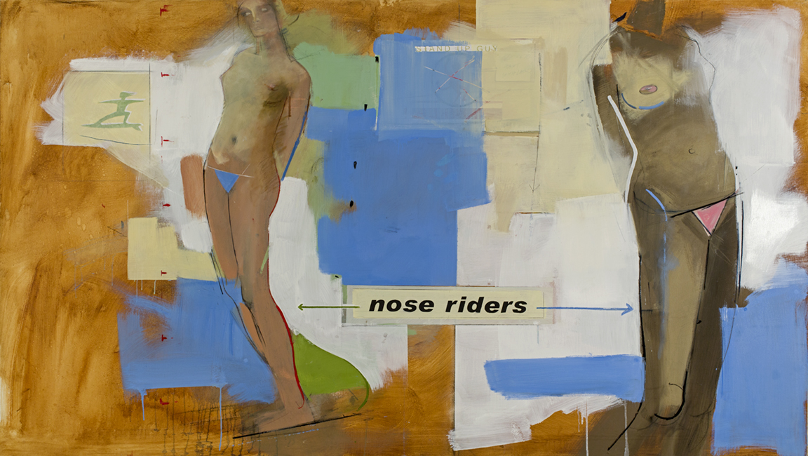 "Launiupoko Nose Riders #1" Oil & Pencil, 42" x 72"